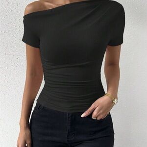 Elegant Black Off-Shoulder Top